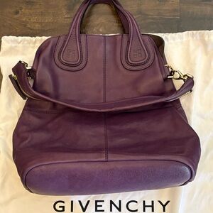 Givenchy Plum Leather Tote with Detachable Strap